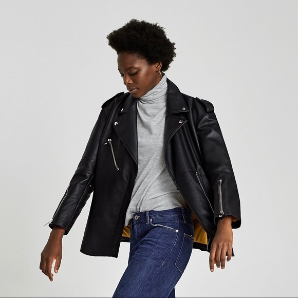 oversized biker jacket zara